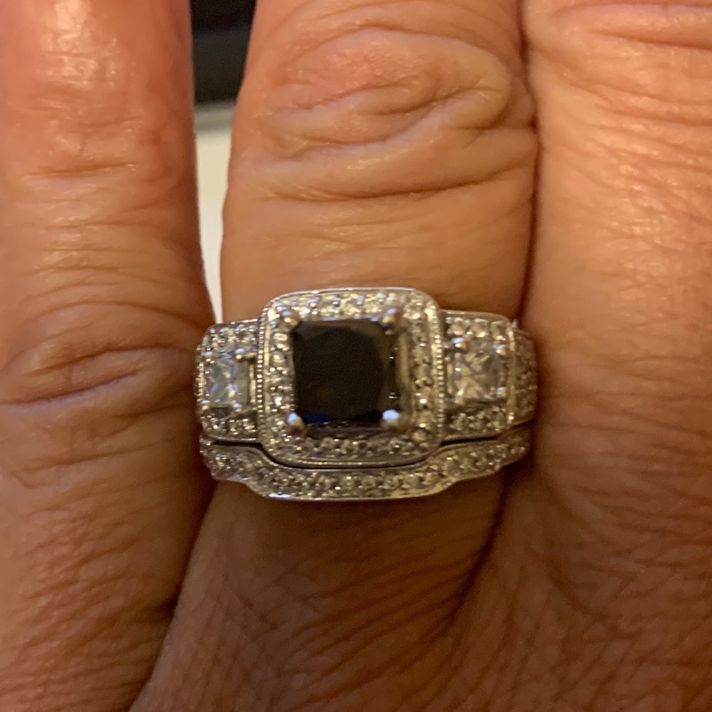 Beautiful Unique Princess cut Diamond Bridal set